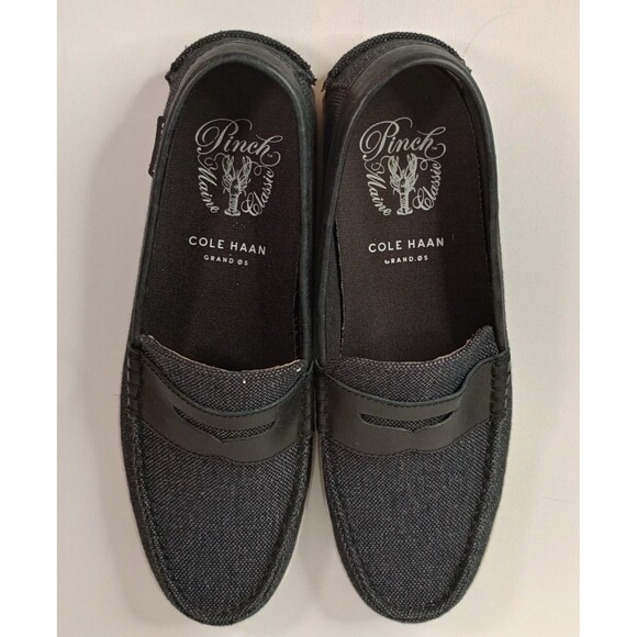 Cole Haan Men\'s Canvas Penny Loafers Black White Sole Slip On Size 11 main image 5